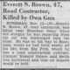 Brown, Everett N. Death notice